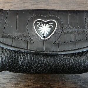 Brighton Black Lipstick Holder Bag with Heart Detail and Mirror